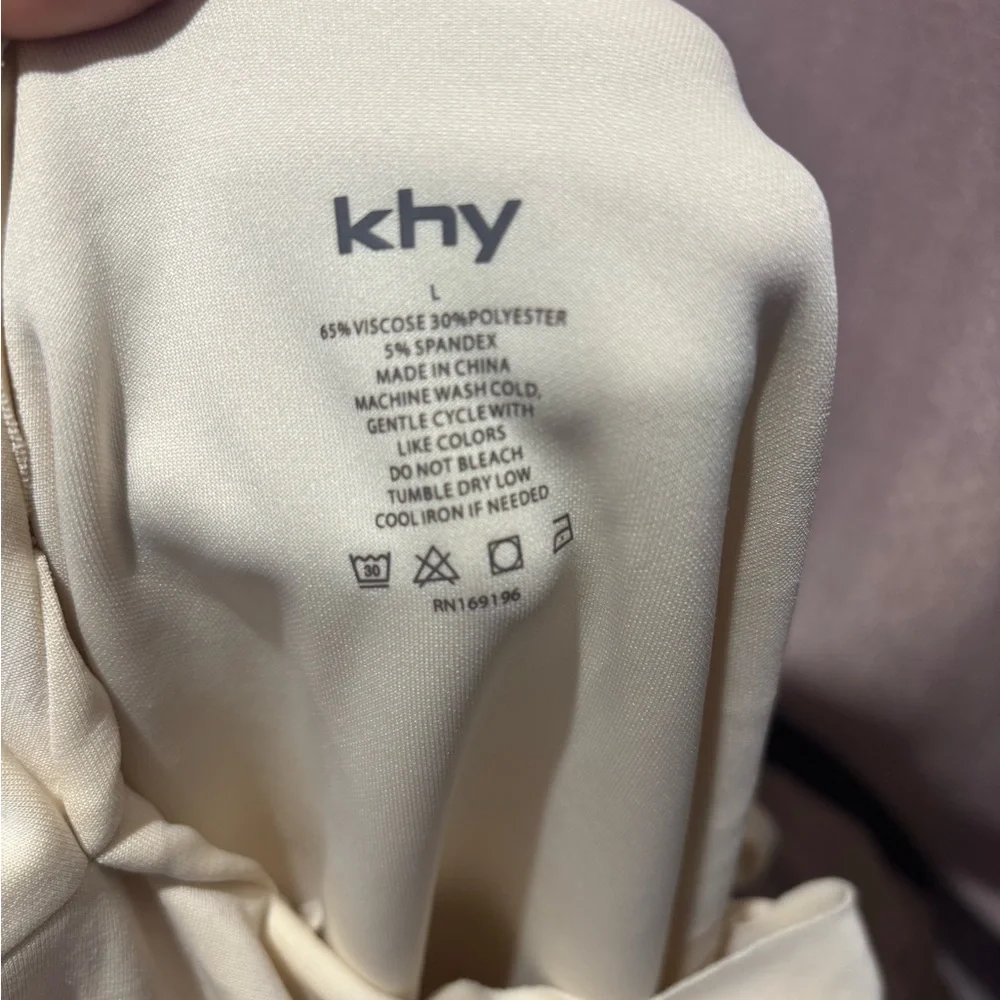 Khy Sueded Stretch Knotted Top Cream Size L Worn Once - Picture 5 of 5